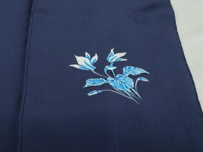 平和屋着物●訪問着　総刺繍　花織　本藍　雪輪月兎文　銀糸　正絹　逸品　DABC2612ud