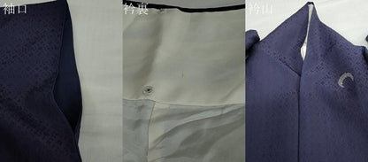 平和屋着物●訪問着　総刺繍　花織　本藍　雪輪月兎文　銀糸　正絹　逸品　DABC2612ud