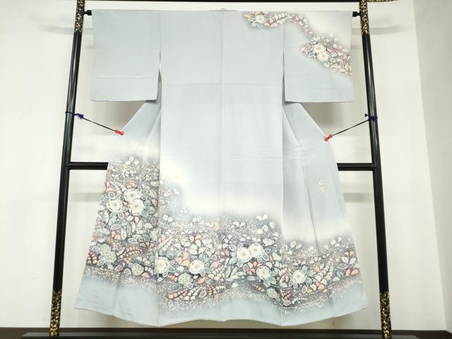 平和屋着物●越後十日町の一流染匠　桐屋・翠山工房　訪問着　絞り　辻が花　暈し染め　正絹　逸品　DABC2614ud