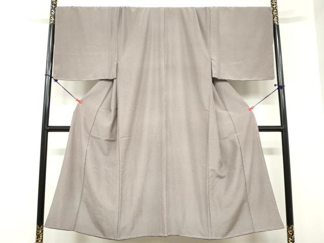 平和屋着物●男性　江戸小紋　アンサンブル　長羽織　万筋　紫鳶色×紫水晶色　キングサイズ　正絹　逸品　未使用　DABC2616ud