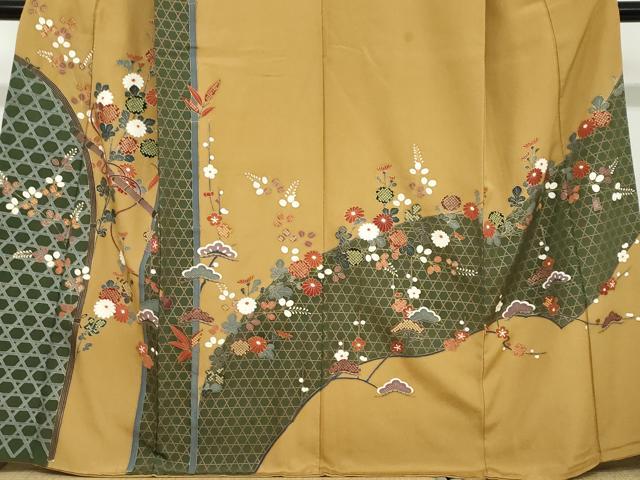 平和屋着物●訪問着　楽器草花文　金彩　正絹　逸品　DABC2619ud