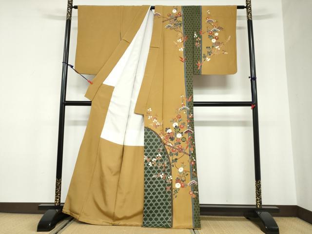 平和屋着物●訪問着　楽器草花文　金彩　正絹　逸品　DABC2619ud