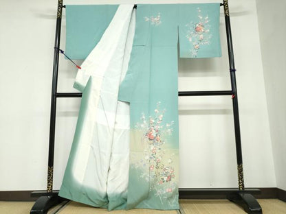 平和屋着物●訪問着　花車文　暈し染め　金彩　正絹　逸品　DABC2621ud