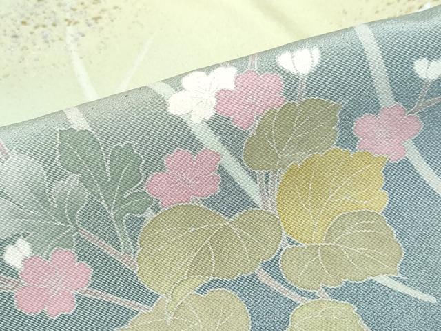 平和屋着物●訪問着　草花文　暈し染め　金銀彩　正絹　逸品　DABC2623ud