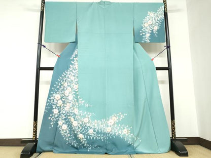 平和屋着物●訪問着　絞り　辻が花　鈴乃屋扱い　ロング丈　正絹　逸品　DABC2626ud