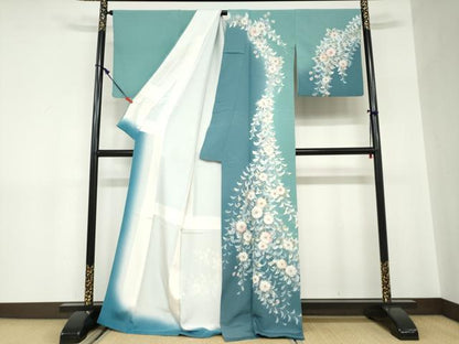 平和屋着物●訪問着　絞り　辻が花　鈴乃屋扱い　ロング丈　正絹　逸品　DABC2626ud