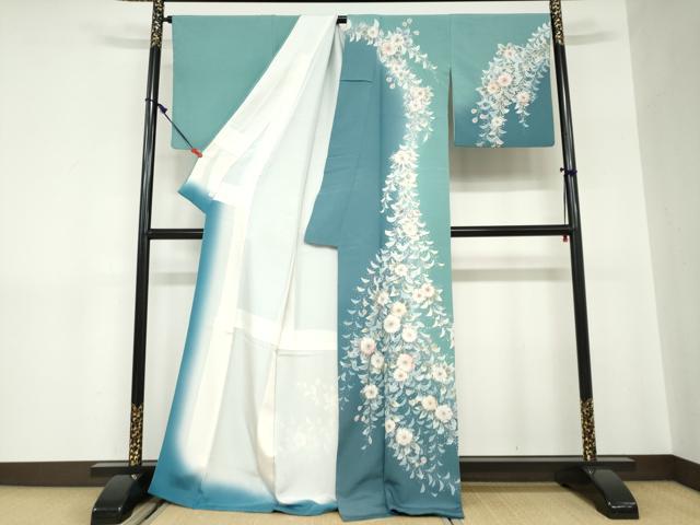 平和屋着物●訪問着　絞り　辻が花　鈴乃屋扱い　ロング丈　正絹　逸品　DABC2626ud