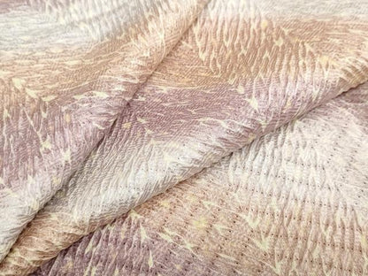 平和屋着物●名門　藤娘きぬたや・総絞り(杢目絞り)　斜縞　正絹　逸品　DABC2628ud