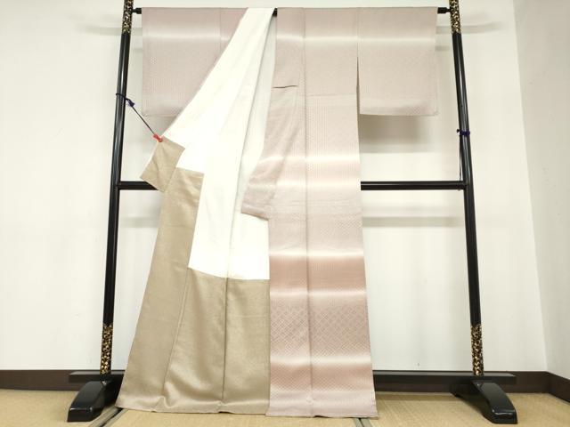 平和屋着物●訪問着　鹿の子菱文　暈し染め　正絹　逸品　DABC2629ud