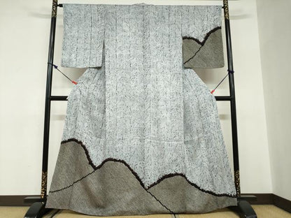 平和屋着物●訪問着　総絞り　杢目絞り　抽象文様　正絹　逸品　DABC2630ud