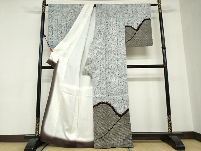 平和屋着物●訪問着　総絞り　杢目絞り　抽象文様　正絹　逸品　DABC2630ud