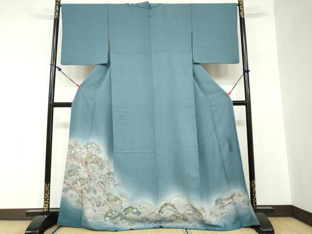 平和屋着物●霜島忍　彩天目織　色留袖　宝尽くし草花文　証紙付き　正絹　逸品　DABC2633ud