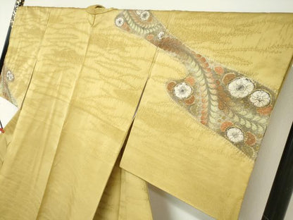 平和屋着物●訪問着　絞り　辻が花　金通し地　正絹　逸品　DABC2635ud