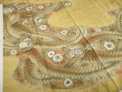 平和屋着物●訪問着　絞り　辻が花　金通し地　正絹　逸品　DABC2635ud