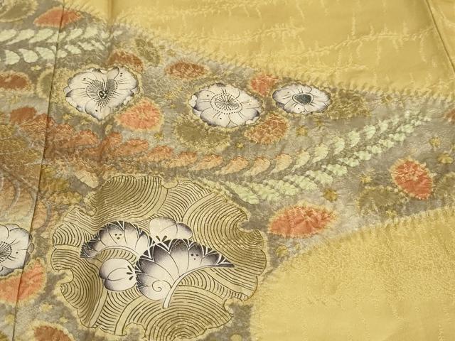 平和屋着物●訪問着　絞り　辻が花　金通し地　正絹　逸品　DABC2635ud