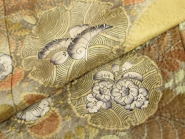 平和屋着物●訪問着　絞り　辻が花　金通し地　正絹　逸品　DABC2635ud
