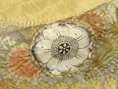 平和屋着物●訪問着　絞り　辻が花　金通し地　正絹　逸品　DABC2635ud