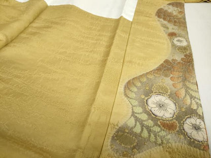 平和屋着物●訪問着　絞り　辻が花　金通し地　正絹　逸品　DABC2635ud