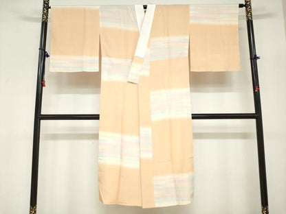 平和屋着物●長襦袢　無双仕立て　変わり格子霞文　暈し染め　正絹　逸品　DABC2639ud