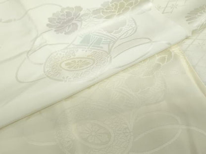 平和屋着物●長襦袢　無双仕立て　鼓草花文　暈し染め　正絹　逸品　DABC2642ud
