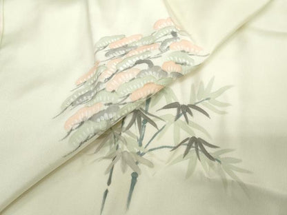 平和屋着物●長襦袢　袷　作家物　手描き　松竹梅　さが美扱い　正絹　逸品　未使用　DABC2644ud