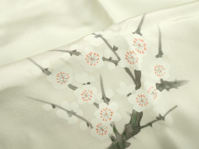 平和屋着物●長襦袢　袷　作家物　手描き　松竹梅　さが美扱い　正絹　逸品　未使用　DABC2644ud