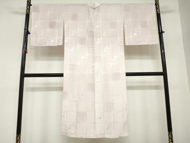平和屋着物●長襦袢　無双仕立て　格子草花文　暈し染め　やまと金ラベル　正絹　逸品　未使用　DABC2645ud