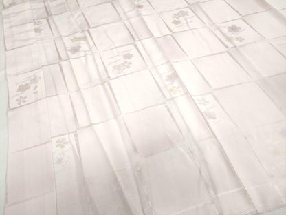 平和屋着物●長襦袢　無双仕立て　格子草花文　暈し染め　やまと金ラベル　正絹　逸品　未使用　DABC2645ud