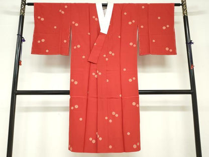 平和屋着物●長襦袢　袷　手毬草花文　金彩　正絹　逸品　DABC2646ud