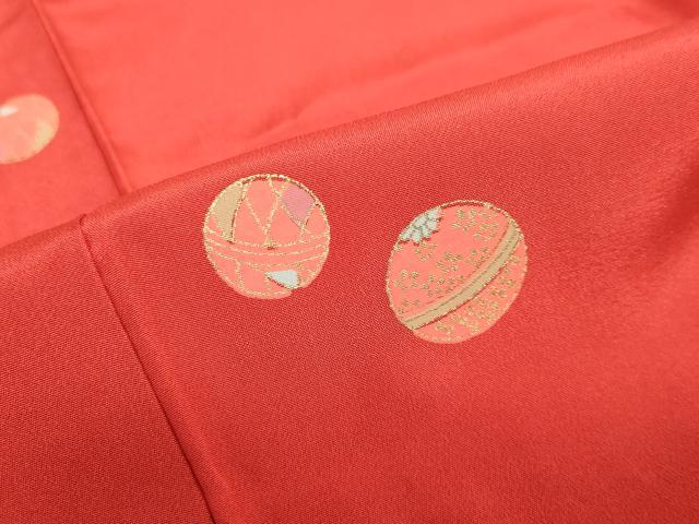 平和屋着物●長襦袢　袷　手毬草花文　金彩　正絹　逸品　DABC2646ud