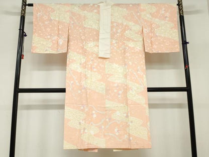 平和屋着物●長襦袢　無双仕立て　流水枝梅文　正絹　逸品　未使用　DABC2647ud