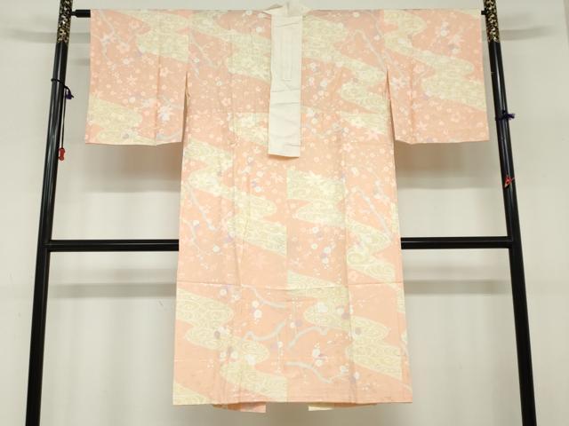 平和屋着物●長襦袢　無双仕立て　流水枝梅文　正絹　逸品　未使用　DABC2647ud