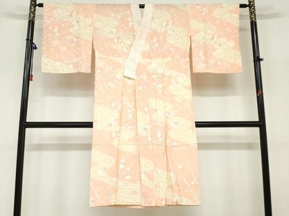 平和屋着物●長襦袢　無双仕立て　流水枝梅文　正絹　逸品　未使用　DABC2647ud