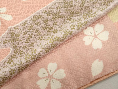 平和屋着物●長襦袢　無双仕立て　エ霞草花文　金彩　正絹　逸品　未使用　DABC2649ud