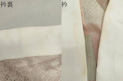 平和屋着物●長襦袢　無双仕立て　エ霞草花文　金彩　正絹　逸品　未使用　DABC2649ud