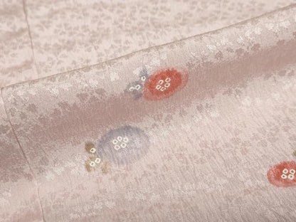 平和屋着物●長襦袢　無双仕立て　作家物　舞花文　正絹　逸品　未使用　DABC2652ud