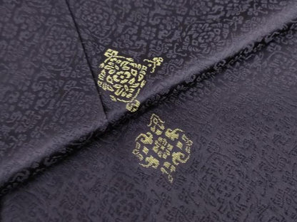 平和屋着物●上質な小紋　抽象文様　金糸　正絹　逸品　DABC2656ud