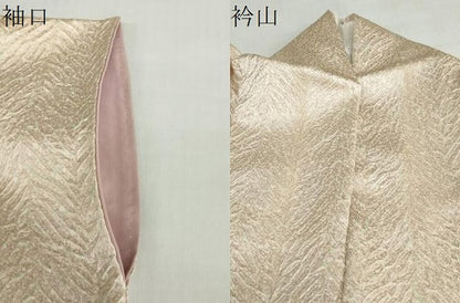 平和屋着物●名門　藤娘きぬたや・総絞り(杢目絞り)　訪問着　流水松葉文　正絹　逸品　DABC2661ud