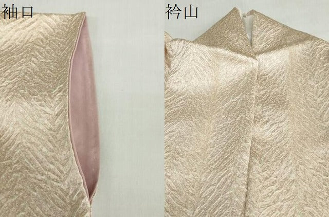 平和屋着物●名門　藤娘きぬたや・総絞り(杢目絞り)　訪問着　流水松葉文　正絹　逸品　DABC2661ud