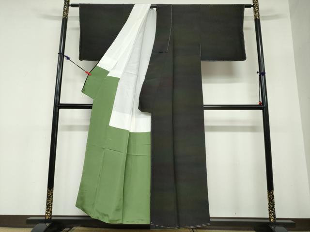 平和屋着物●前田仁仙　仁仙更紗　小紋　霞文　正絹　逸品　未使用　DABC2664ud