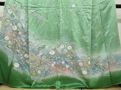 平和屋着物●訪問着　絞り　辻が花　暈し染め　さが美扱い　反端付き　正絹　逸品　未使用　DABC2669ud