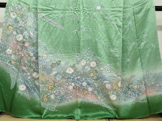 平和屋着物●訪問着　絞り　辻が花　暈し染め　さが美扱い　反端付き　正絹　逸品　未使用　DABC2669ud