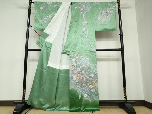 平和屋着物●訪問着　絞り　辻が花　暈し染め　さが美扱い　反端付き　正絹　逸品　未使用　DABC2669ud