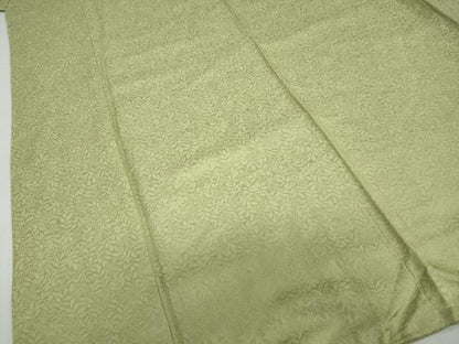 平和屋着物●上質な色無地　南天地紋　抹茶色　正絹　逸品　未使用　DABC2672ud