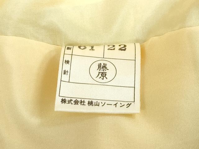 平和屋着物●上質な色無地　南天地紋　抹茶色　正絹　逸品　未使用　DABC2672ud