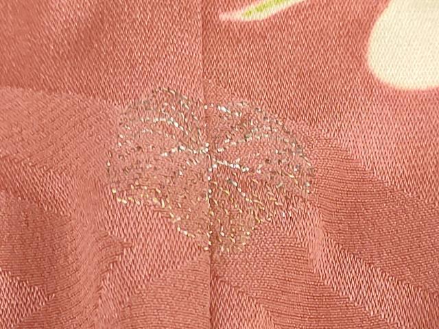 平和屋本店●アンティーク　大正ロマン　小振袖　二尺袖　駒刺繍　草花文　金彩　正絹　逸品　DABC2675ud