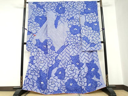 平和屋着物●豪華振袖　総絞り　草花文　正絹　逸品　DABC2679ud
