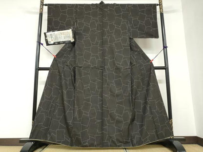平和屋着物●本場大島紬　9マルキ　箔散らし文　証紙付き　正絹　逸品　DABC2683ud