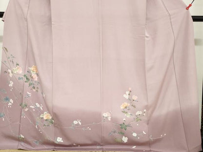 平和屋着物●訪問着　刺繍　草花文　暈し染め　正絹　逸品　DABC2687ud