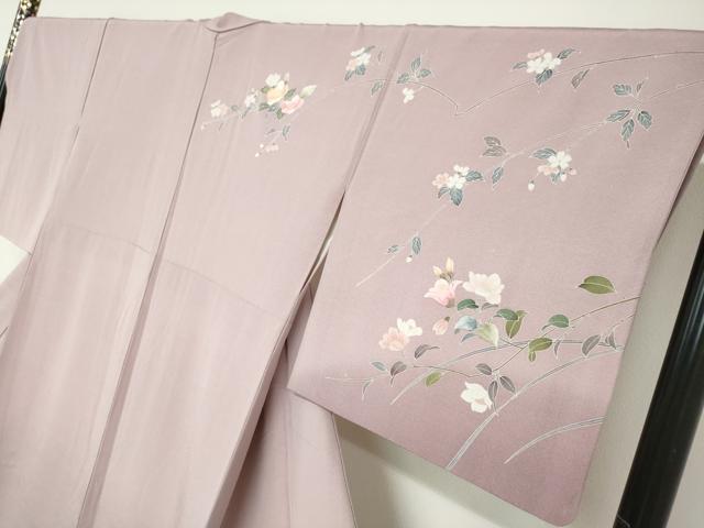 平和屋着物●訪問着　刺繍　草花文　暈し染め　正絹　逸品　DABC2687ud